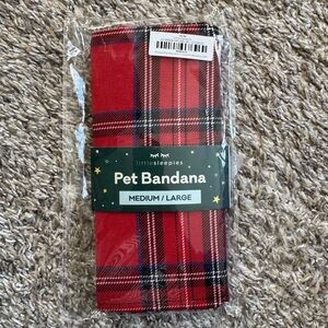 NIB Little Sleepies Pet Bandana, Medium/Large, Holiday Plaid